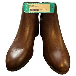 Naturalizer Bay Weatherproof Bootie Brown Leather Womens Size 6.5M Fall Winter